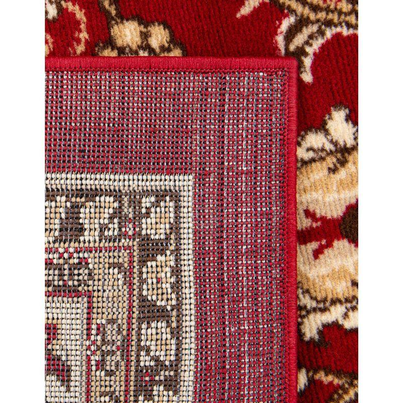 Burgundy/Ivory Reversible Easy-Care Synthetic 6' x 9' Rug