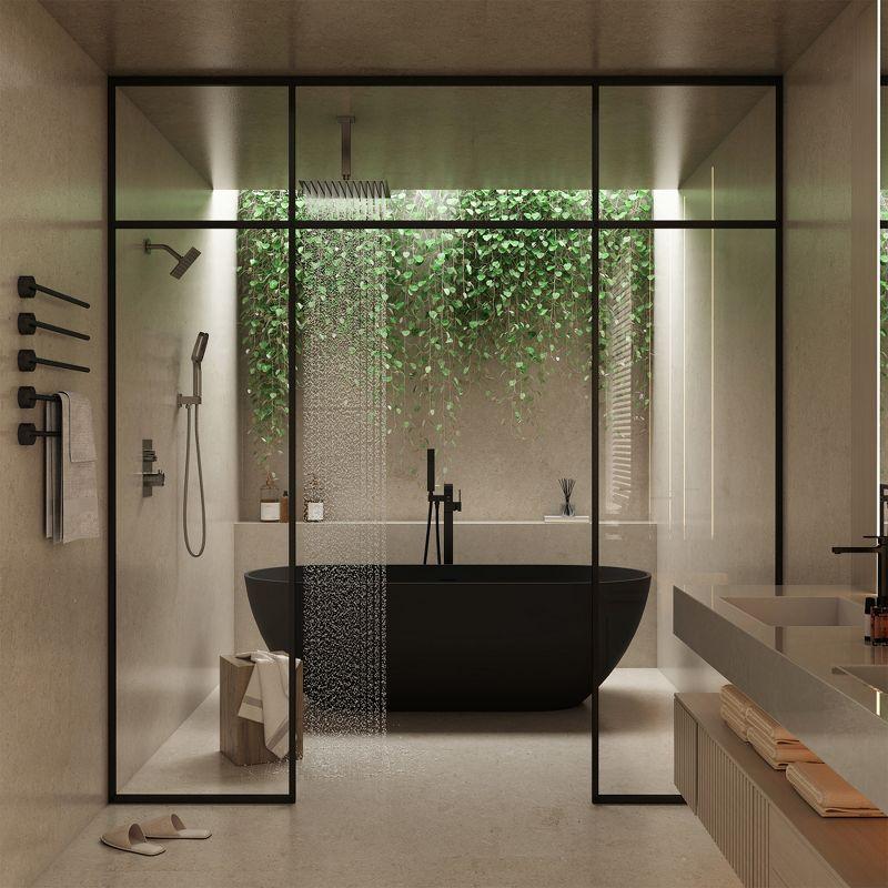 Rainfall Symphony 12inch 3-Function Dual Shower Head Thermostatic Shower System with 3 Sprays Handheld