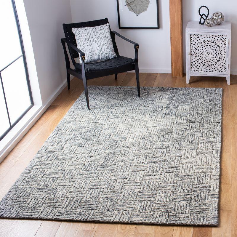 Micro-Loop MLP976 Hand Tufted Indoor Area Rug - Grey - 5'x8'- Safavieh