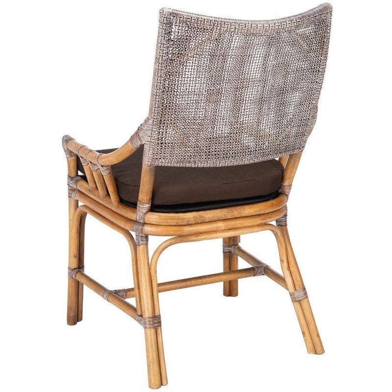 Donatella Rattan Chair - Brown White Wash/Dark Brown - Safavieh