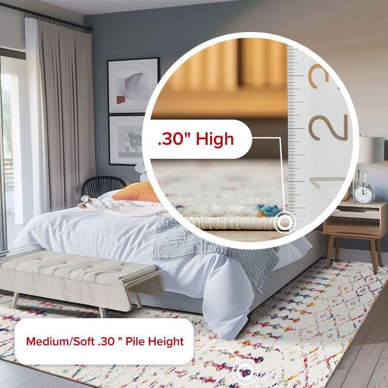Nuloom 6 Square Moroccan Blythe Indoor Area Rug, Light Multicolor, Faded Bohemian Design, Stain Resistant, BedroomLiving Room, Kitchen,