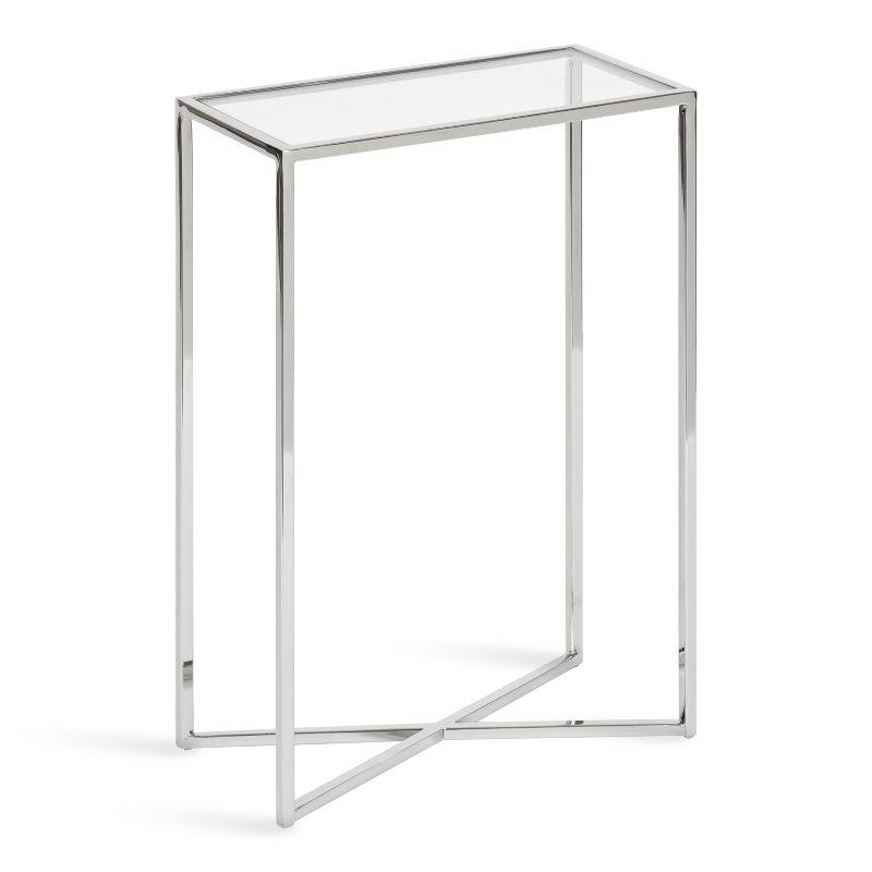 Kate and Laurel Jaspur Rectangle Metal Side Table, 16x8x24, Silver