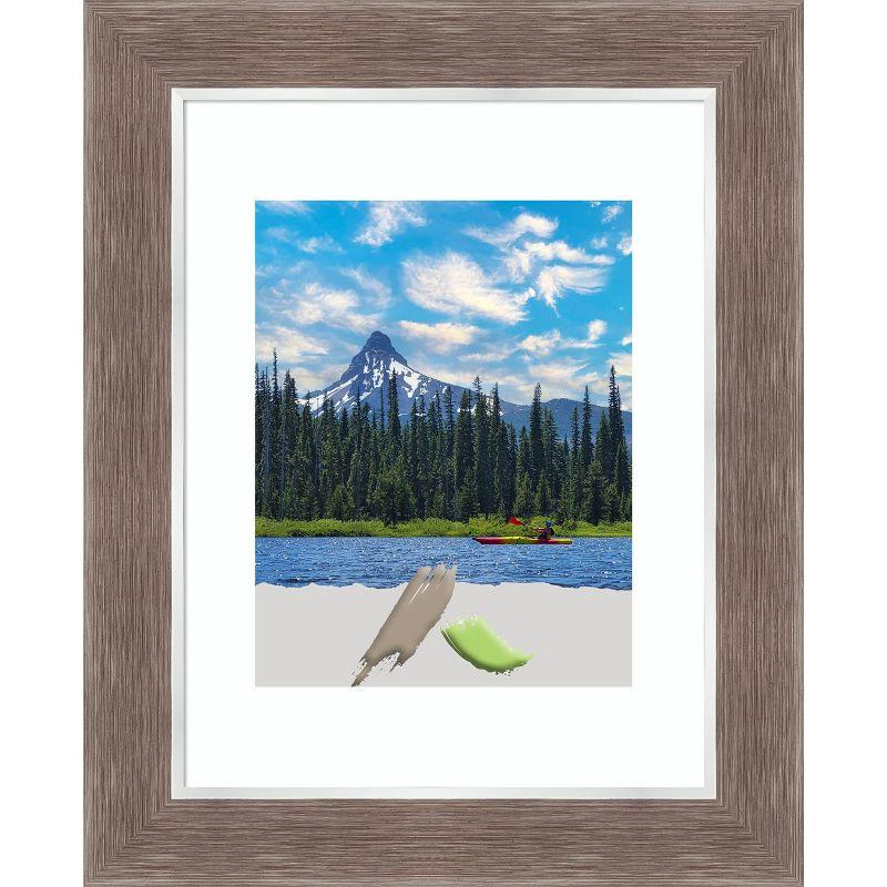 14" x 17" White and Mocha Plastic Picture Frame