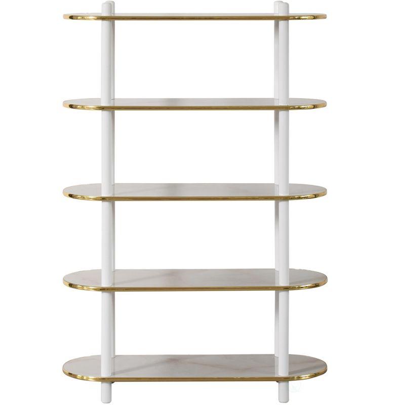 Fabulaxe 5 Tier Open Bookshelf, Contemporary Classic Modern Style Free Standing Display Rack Unit for Collections,59" Height Etagere Bookcase