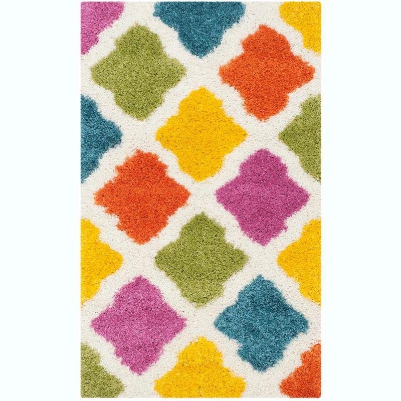 Shag Kids SGK562 Power Loomed Indoor Accent Rug - Ivory/Multi - 2'3"x5' - Safavieh.