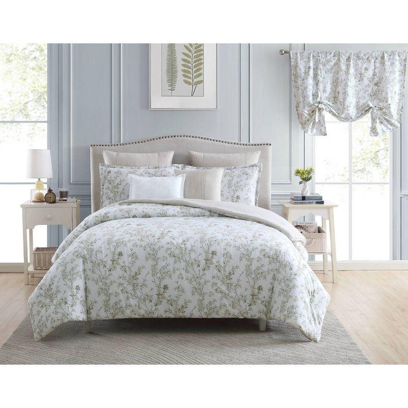 Laura Ashley Madelynn Cotton Blue Cotton Duvet Cover Set