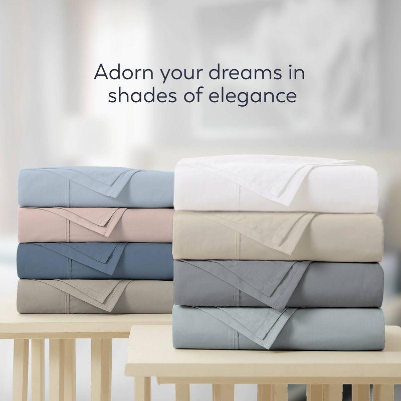 Color Sense 100% Cotton 600TC Ultra-Soft & Silky Wrinkle-Resistant Sheet Set