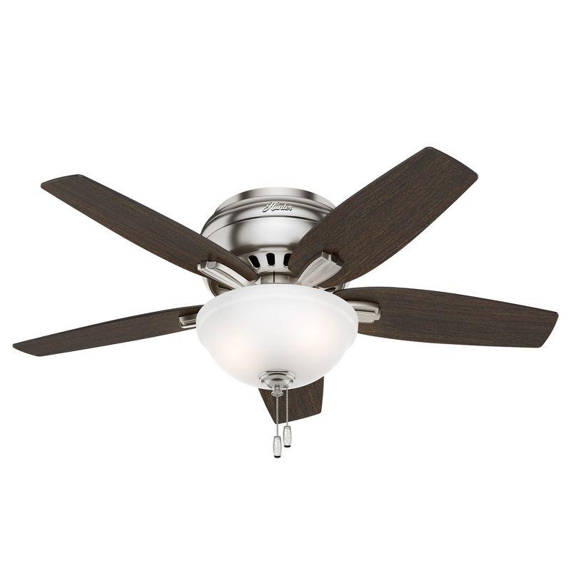 Newsome 42" 5 - Blade Traditional Flush Mount Indoor Ceiling Fan with Lights and Pull Chains
