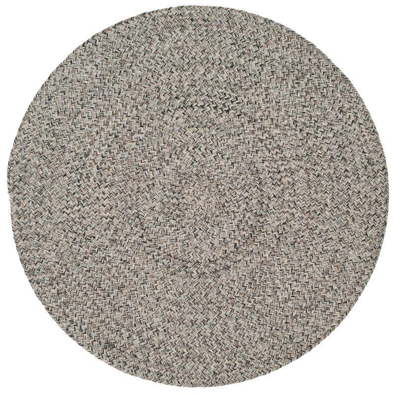 Braided BRD256 Hand Woven Indoor Accent Rug - Ivory/Steel Grey - 3' Round - Safavieh