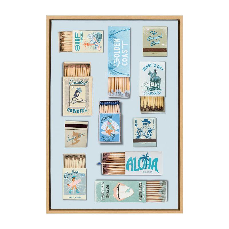 Kate & Laurel All Things Decor 23"x33" Sylvie Retro Matchbox Cowgirl Framed Canvas by Honey Island Studio