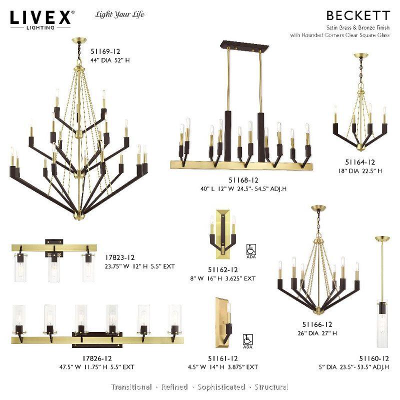 Livex Lighting Beckett 4 - Light Chandelier in  Satin Brass