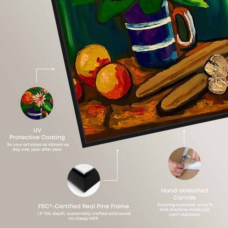 Art Remedy Floral Vase and Fruits