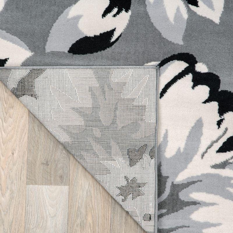 World Rug Gallery Modern Floral Design Blue 2' x 10' Runner Rug