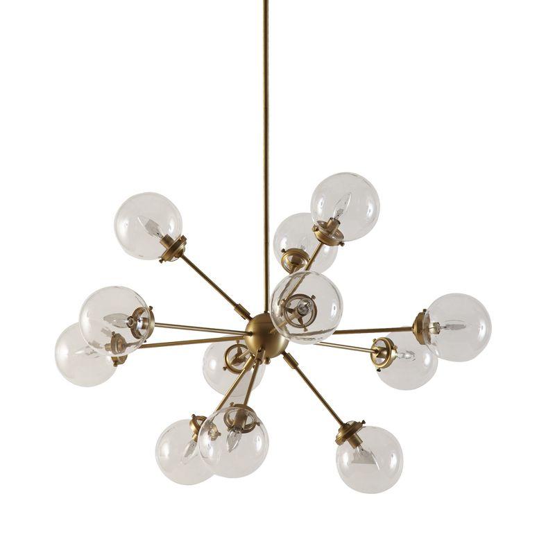 Elegance Oversized Globe Bulbs 12-Light Brass Chandelier