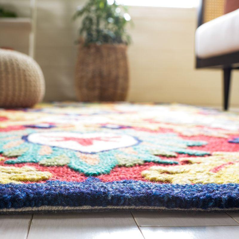 Blossom Red and Yellow Wool Hand-Tufted Area Rug