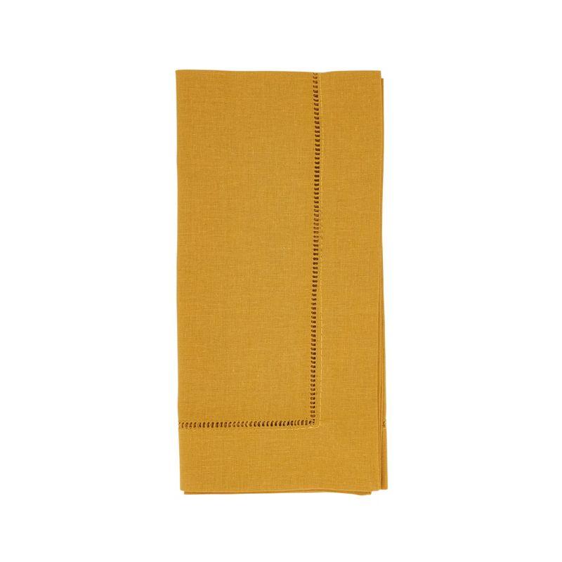 Saro Lifestyle Hemstitched Dinner Napkin (Set of 4), 20"x20", Mustard