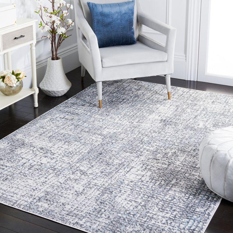 Ivory Abstract 4' x 6' Synthetic Easy Care Rug