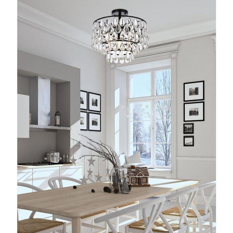 Elegant Lighting Mila 16 inch flush mount in black