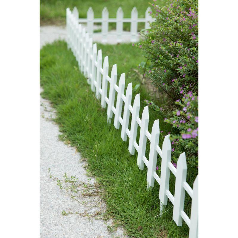 Gardenised Vinyl Wrought Iron- Look Garden Ornamental Edging, Lawn Picket Fence Landscape Panel Border, Flower Bed Barrier, One Piece