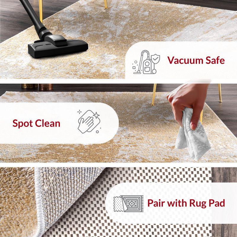 Nuloom Cyn Abstract 4x6 Indoor Area Rug for Living Room Bedroom Dining Room Kitchen, Gold/Ivory