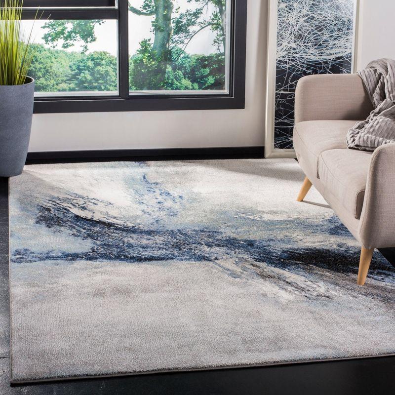 Galaxy GAL117 Power Loomed Indoor Area Rug - Blue/Grey - 6'7"x9' - Safavieh