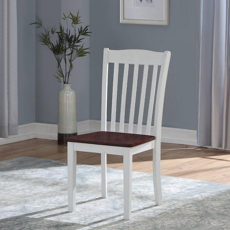 Acme Furniture Green Leigh Dining Chairs White/Walnut Finish