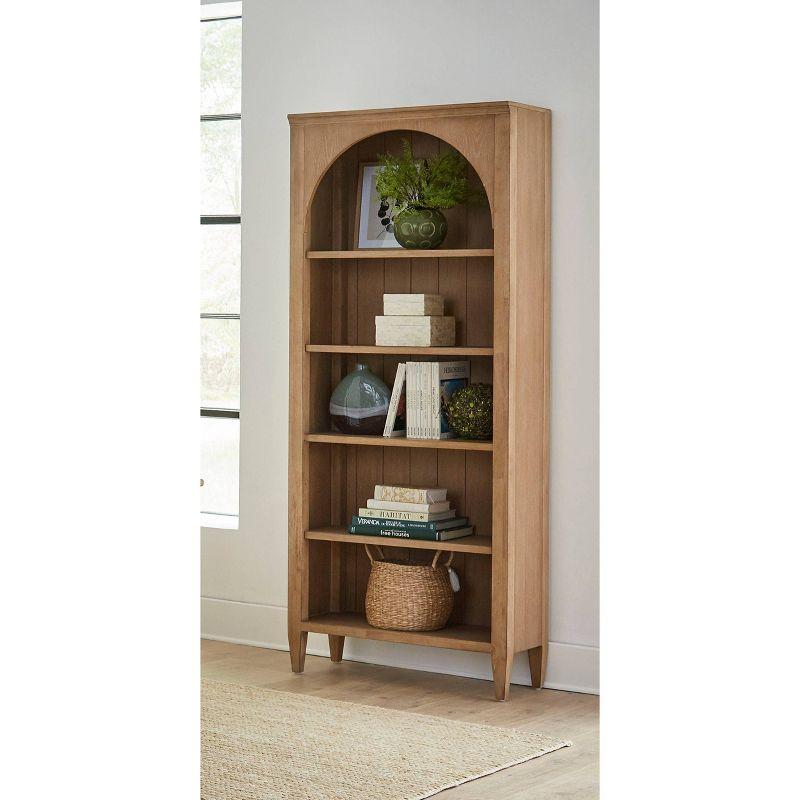 Martin Furniture 78" Modern Wood Open Bookcase Laurel Collection Light Brown: No Assembly, 3-Tier Storage