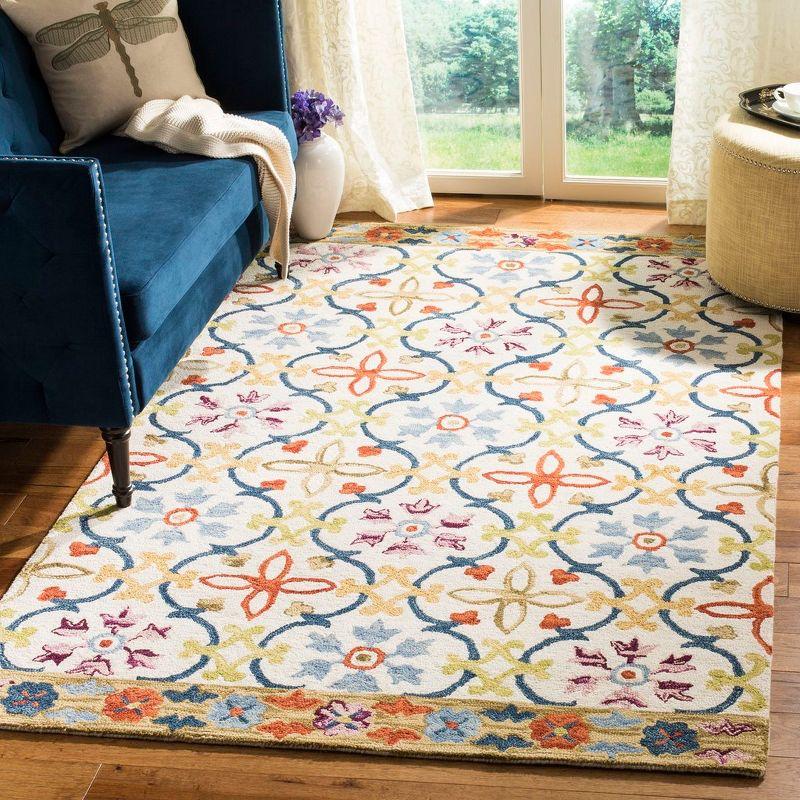 Suzani SZN310 Hand Hooked Indoor Area Rug - Ivory/Multi - 5'x8' - Safavieh.