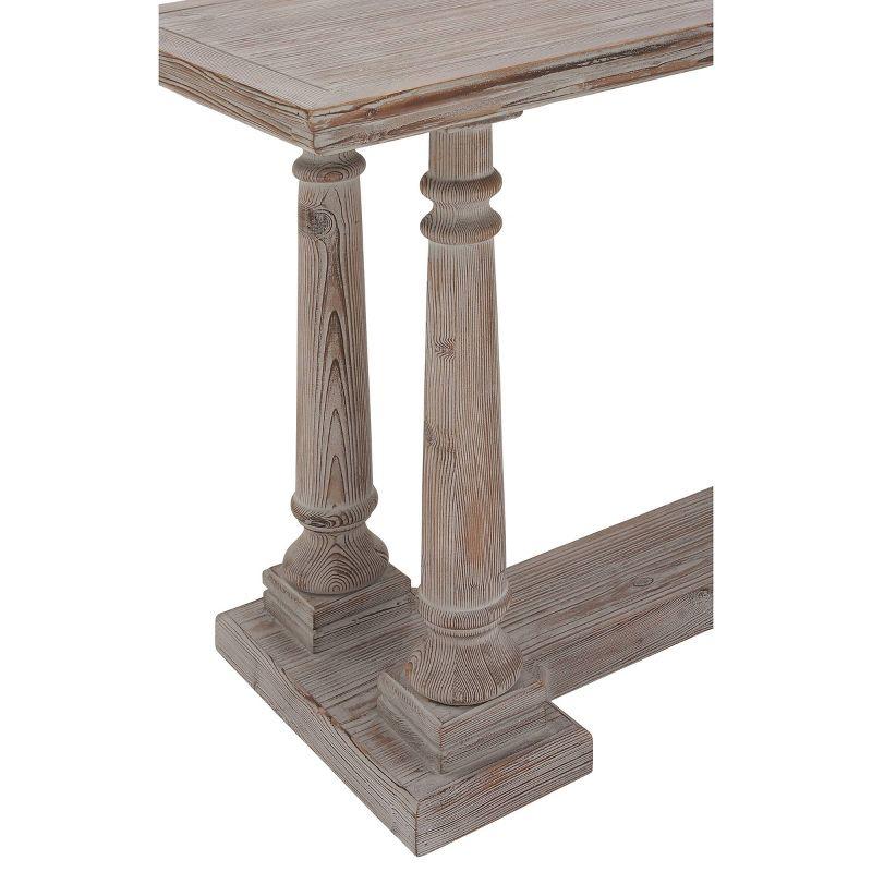 Wood Console Table Light Brown - Olivia & May: Rustic Fixed Shelf, Indoor Use