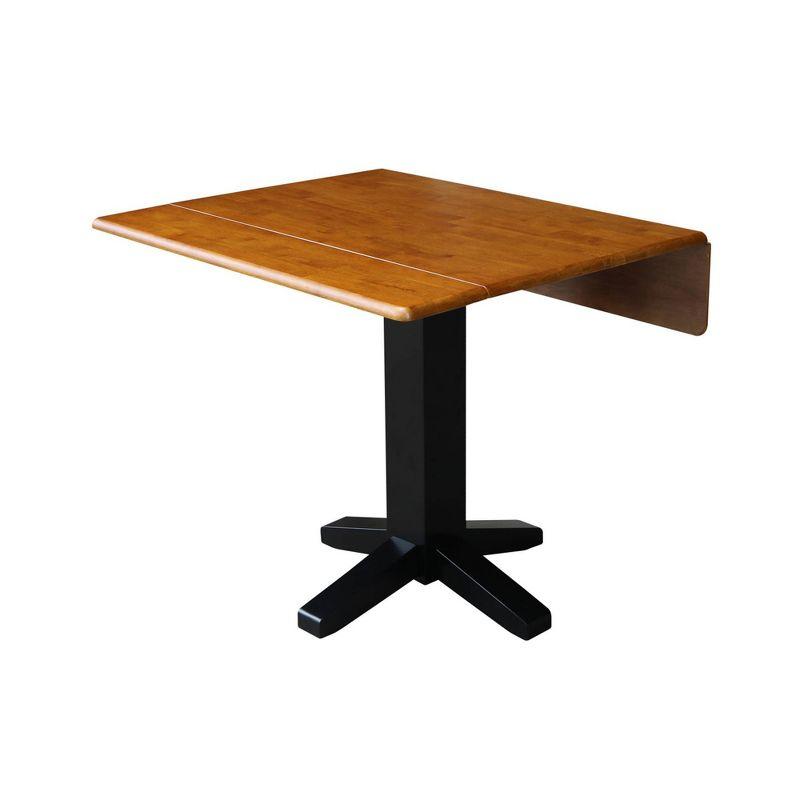 36" Black and Cherry Wood Extendable Dining Table