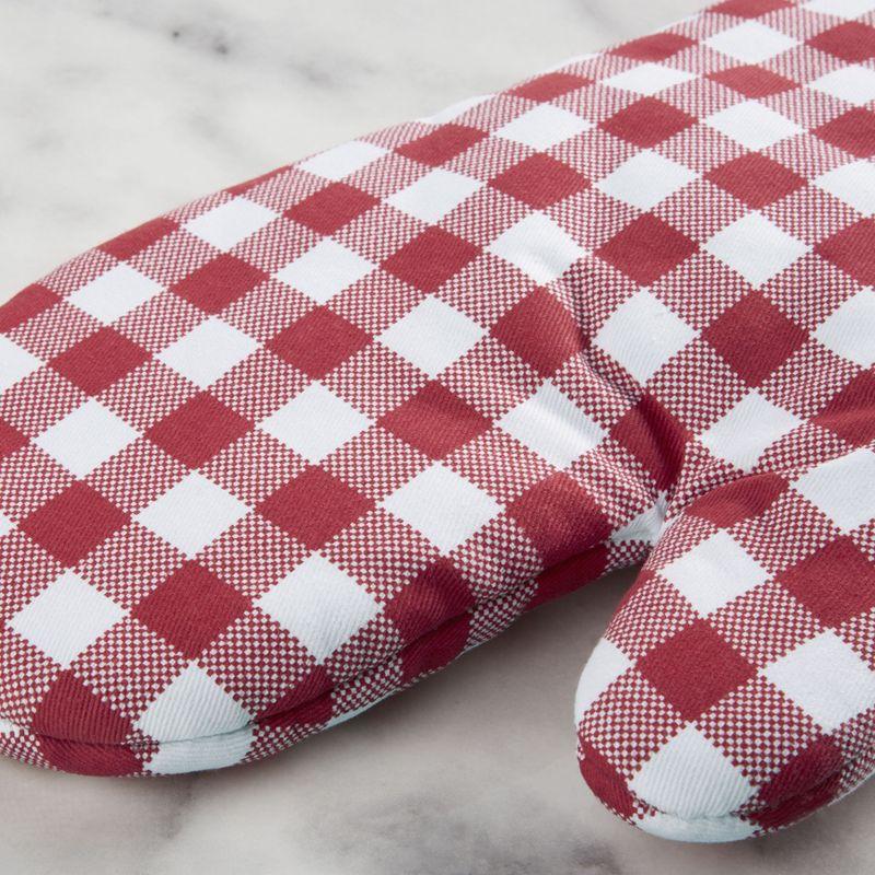 KitchenAid Gingham Oven Mitt 2-Pack Set, 7" x 13"