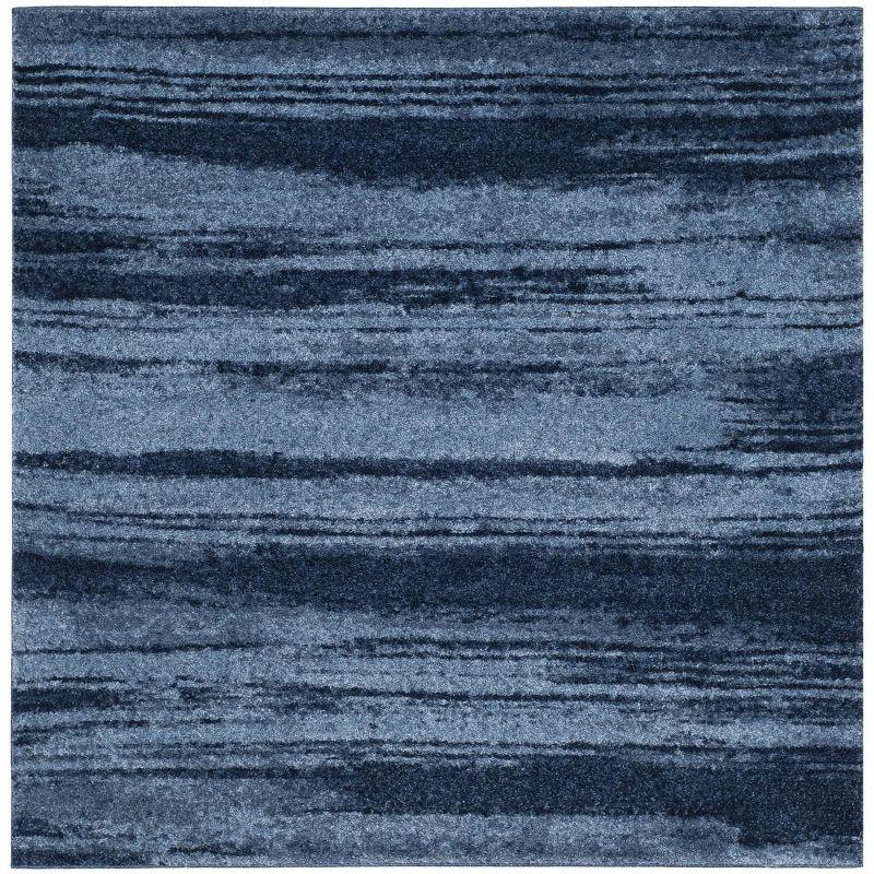 Luxury Abstract Shag Square Rug in Light Blue - Easy Care Synthetic