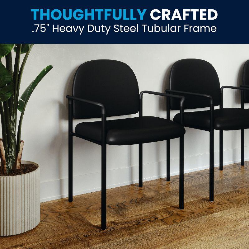 Prather Tania Comfort Vinyl Upholstered Stackable Side Reception Chair by Flash Furniture