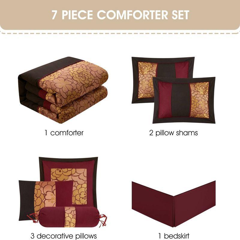 Nanshing 7pc Queen Sibyl Comforter Set Brown