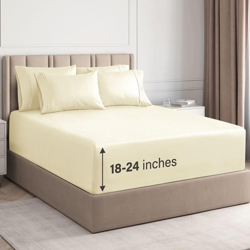 CGK Linens 6 Piece Extra Deep Pocket Ultra Soft & Cooling Sheet Set