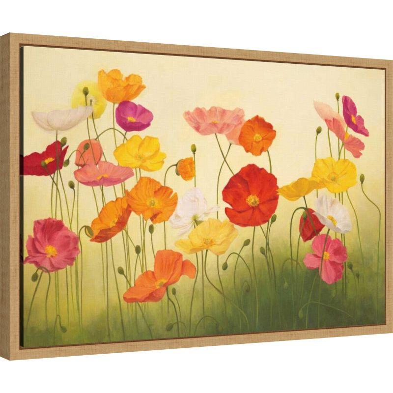 Amanti Art Sunlit Poppies by Janelle Kroner Canvas Wall Art Print Framed 23 x 16-in.