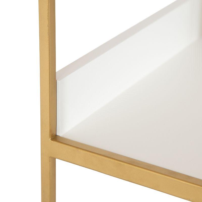 Elegant White and Gold 3-Tier Floating Wooden Wall Shelf