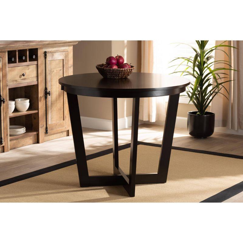 Alayna Dark Brown 35" Round Wood Dining Table