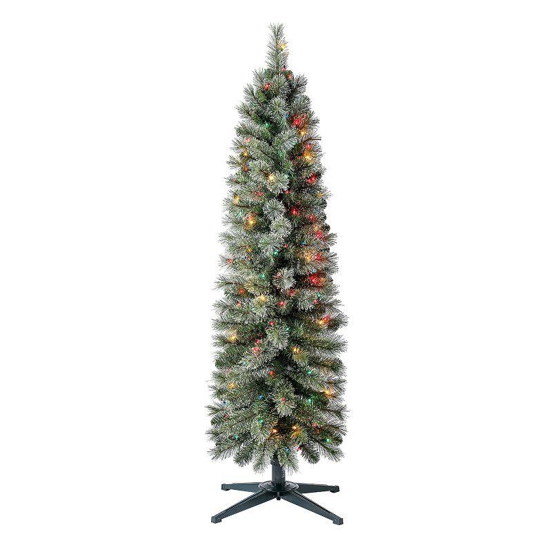 Home Heritage 5' Pencil Pine Prelit Artificial Christmas Tree 150 Color Lights