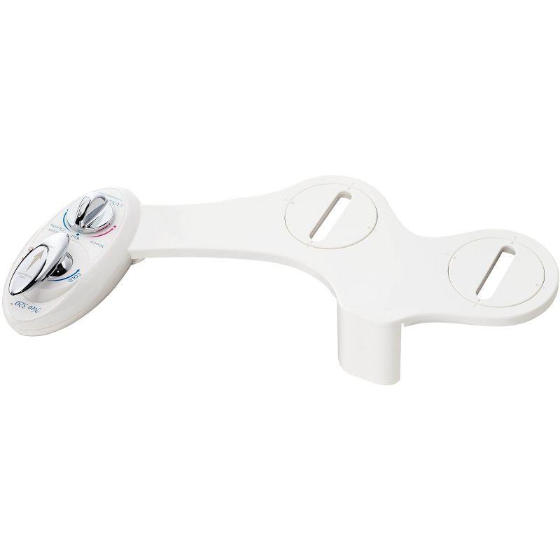 Hot And Cold Water, Self-Cleaning, Dual Nozzle, Non-Electric Bidet Attachment For Toilet Seat, Adjustable Water Pressure, Rear And Feminine Wash, Lever Control