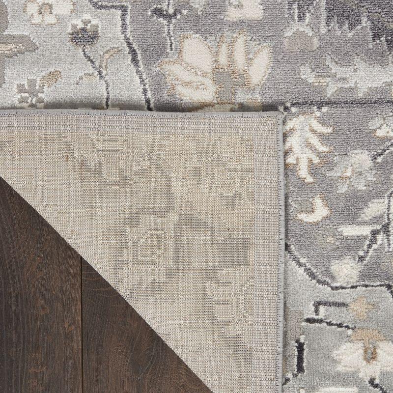 Nourison Elation Floral Medallion Indoor Rug Grey 7'10" x 9'10"