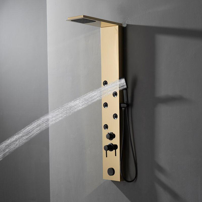 BWE 4-Jet Rainfall Shower Panel System with Rainfall Shower Head and Shower Wand