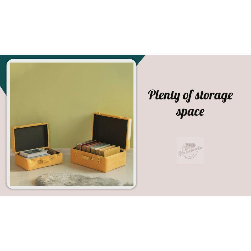 Vintiquewise Decorative Tufted Velvet Suitcase Treasure Chest Set of 2, Pink