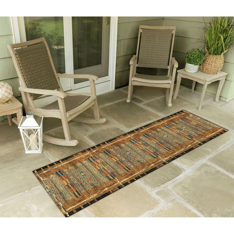 Liora Manne Marina Stripe Indoor/Outdoor Rug Gold 1'11" x 7'6"