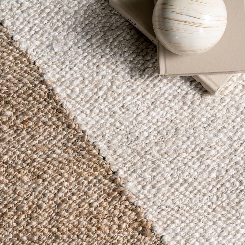 Ivory Cotton-Jute Blend Handwoven 8'x10' Area Rug