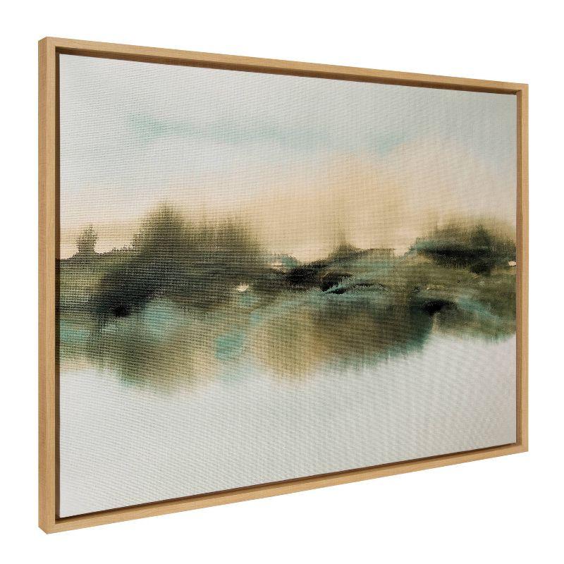 28" x 38" Sylvie Tranquil Meadows Framed Canvas by Amy Lighthall Natural: Home Office Wall Decor - Kate & Laurel All Things Decor