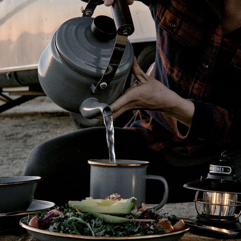 Barebones Enamelware Dining Collection - Slate Gray, Enamel Cup Set