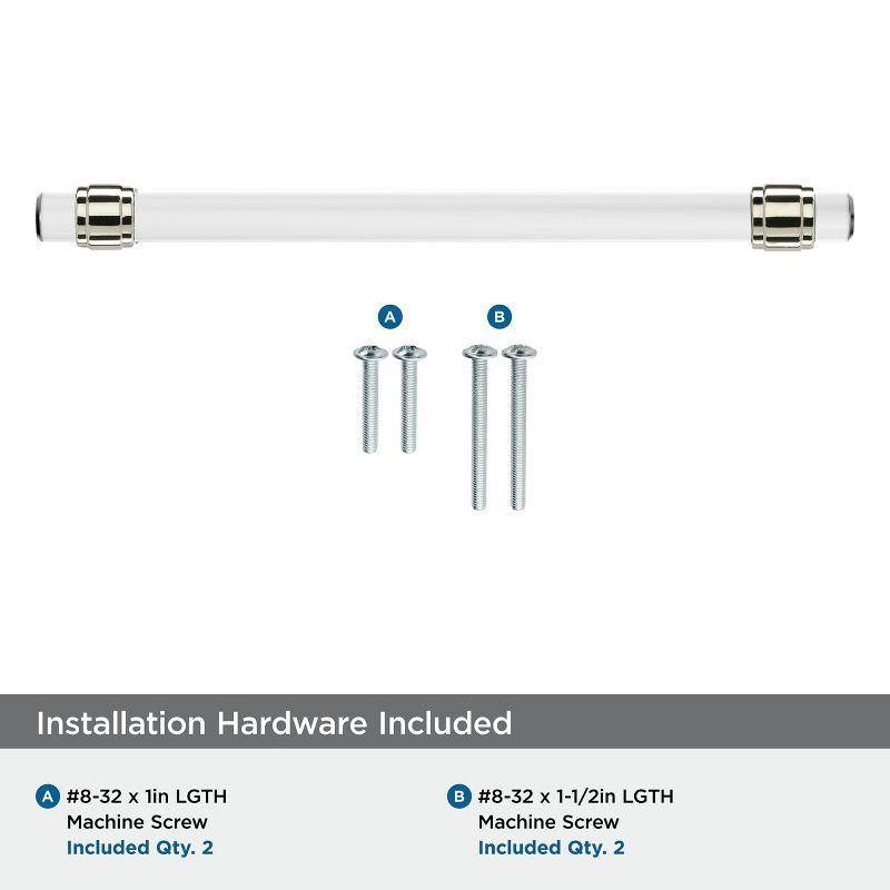 Amerock Glacio 8 inch (203mm) Center-to-Center Clear/Polished Nickel Cabinet Pull