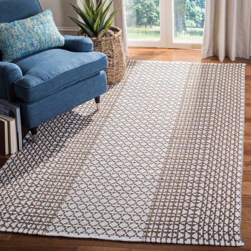 Coastal Charm Taupe & Ivory Cotton Flatweave 5' x 8' Rug