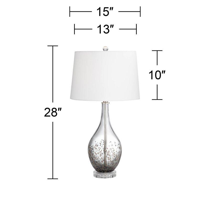 Pacific Coast Lighting Sparrow 28" Tall Modern Table Lamps Set of 2 Smoke Gray Glass White Shade Living Room Bedroom Bedside Nightstand House Office